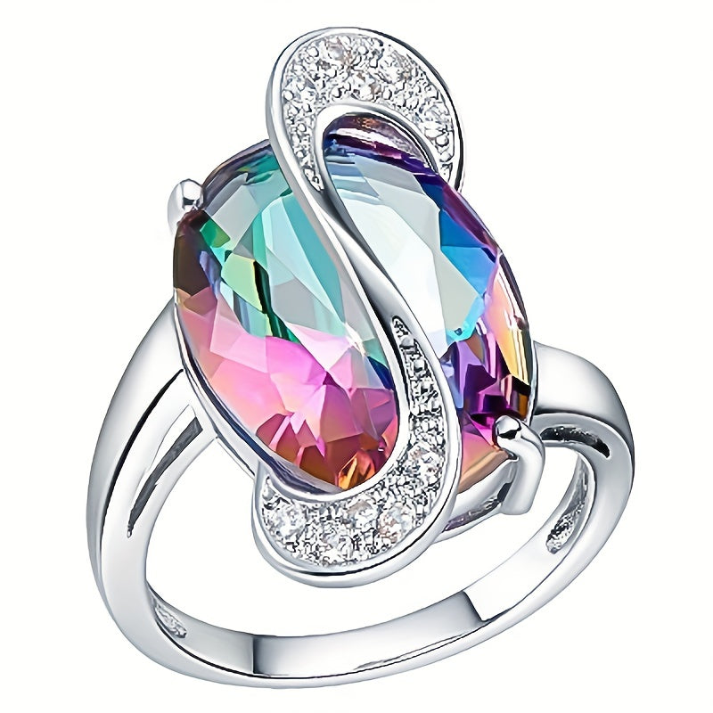 Stainless Steel Crystal Couple Ring Men Women
