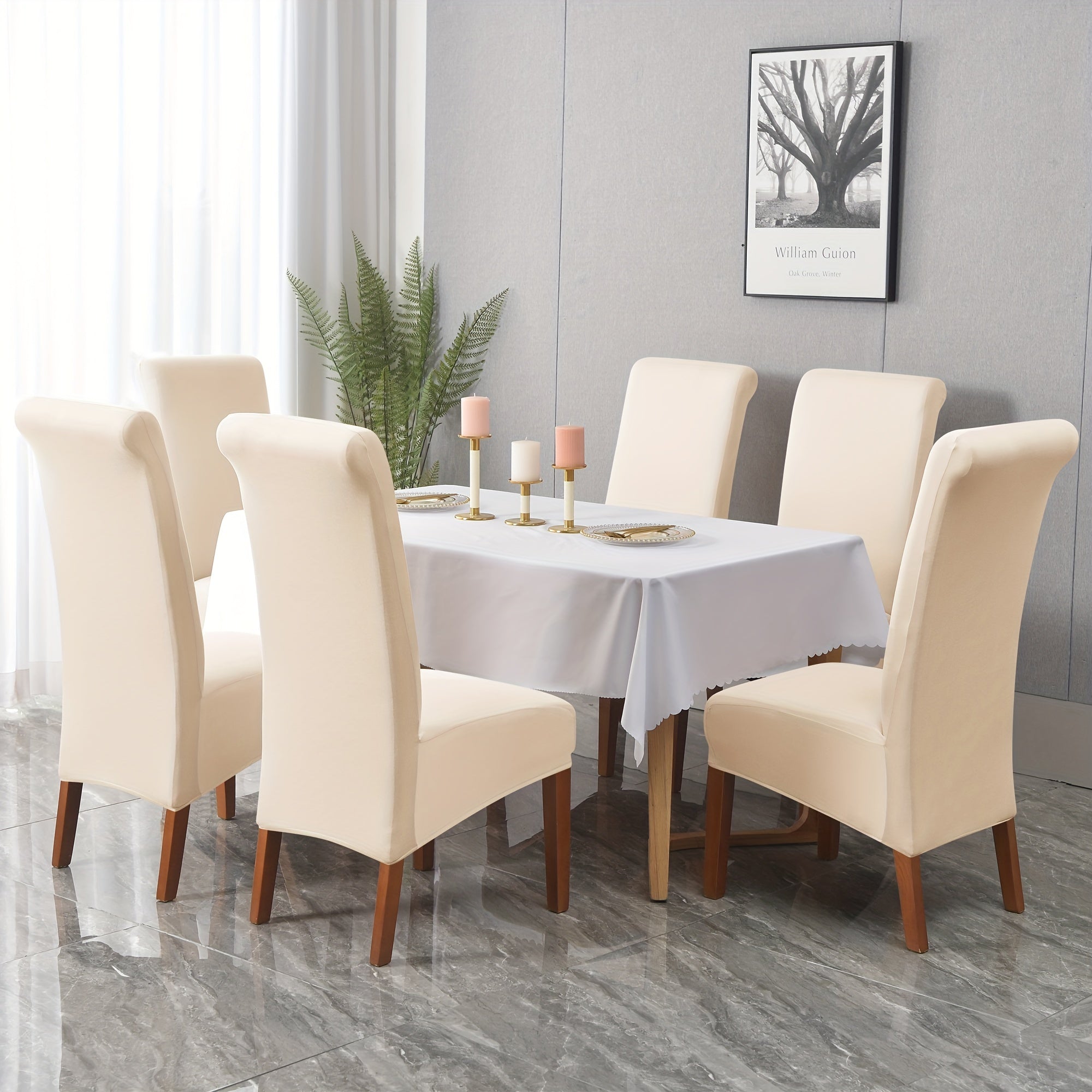 Waterproof Milk Fiber Fabric Dining Chair Cover - Protect Your Furniture