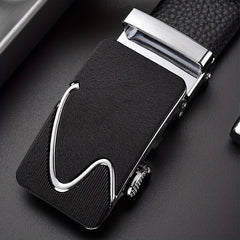 Men's Faux Leather Belt with Automatic Buckle