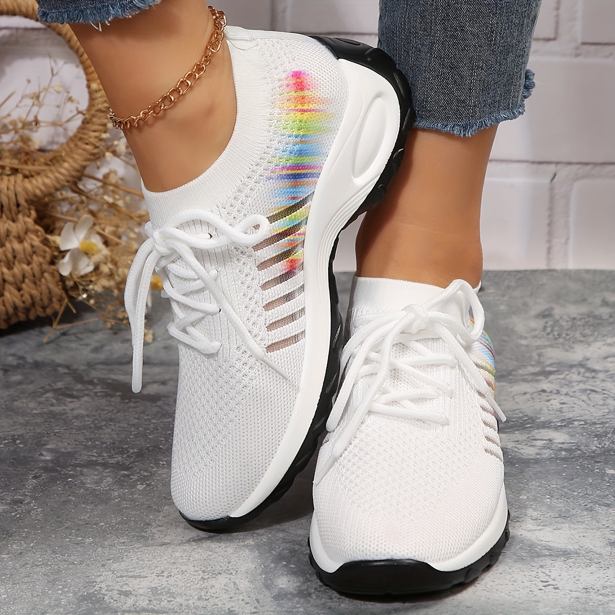 Women's Casual Sports Shoes with Air Cushion Bottom