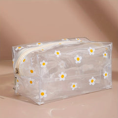 Daisy Flower Pattern Clear Makeup Bag Cosmetic Bag Toiletry Bag