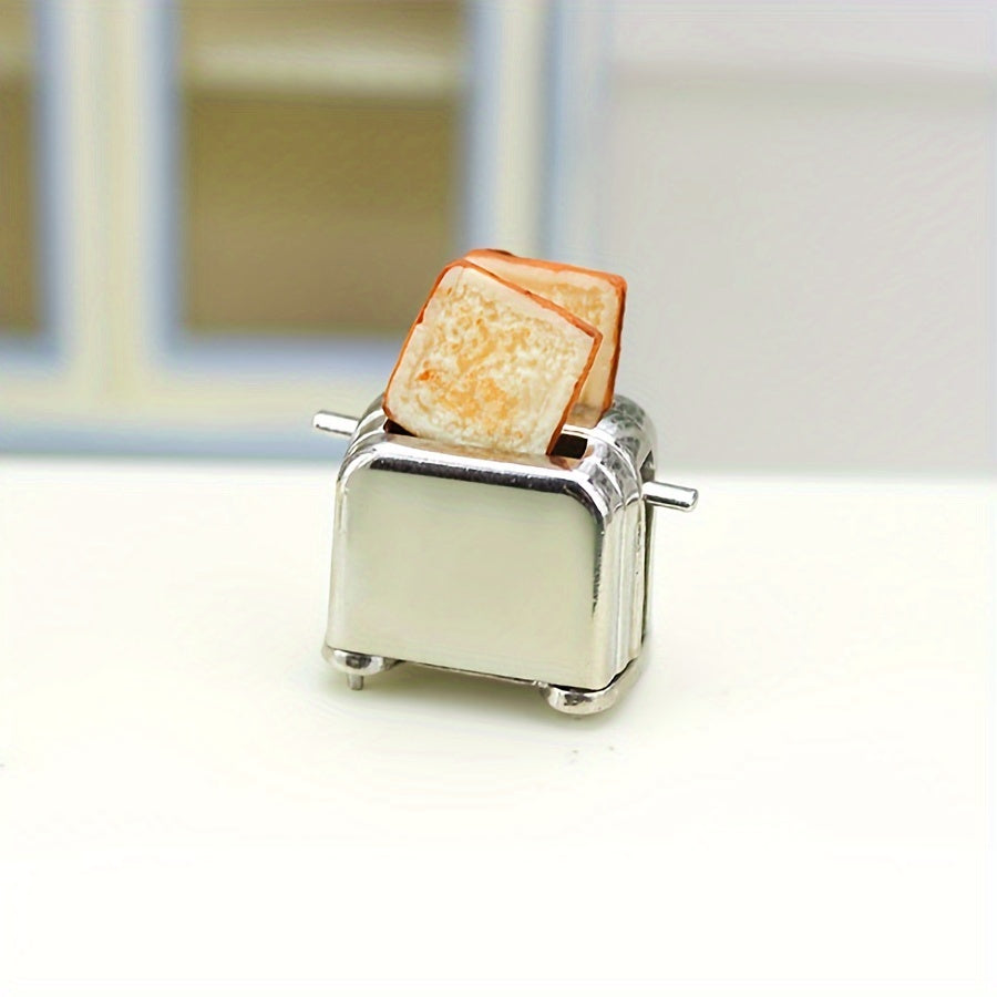 Metal Toast Maker Doll House Accessory Breakfast Scene Kitchen Food Play Doll