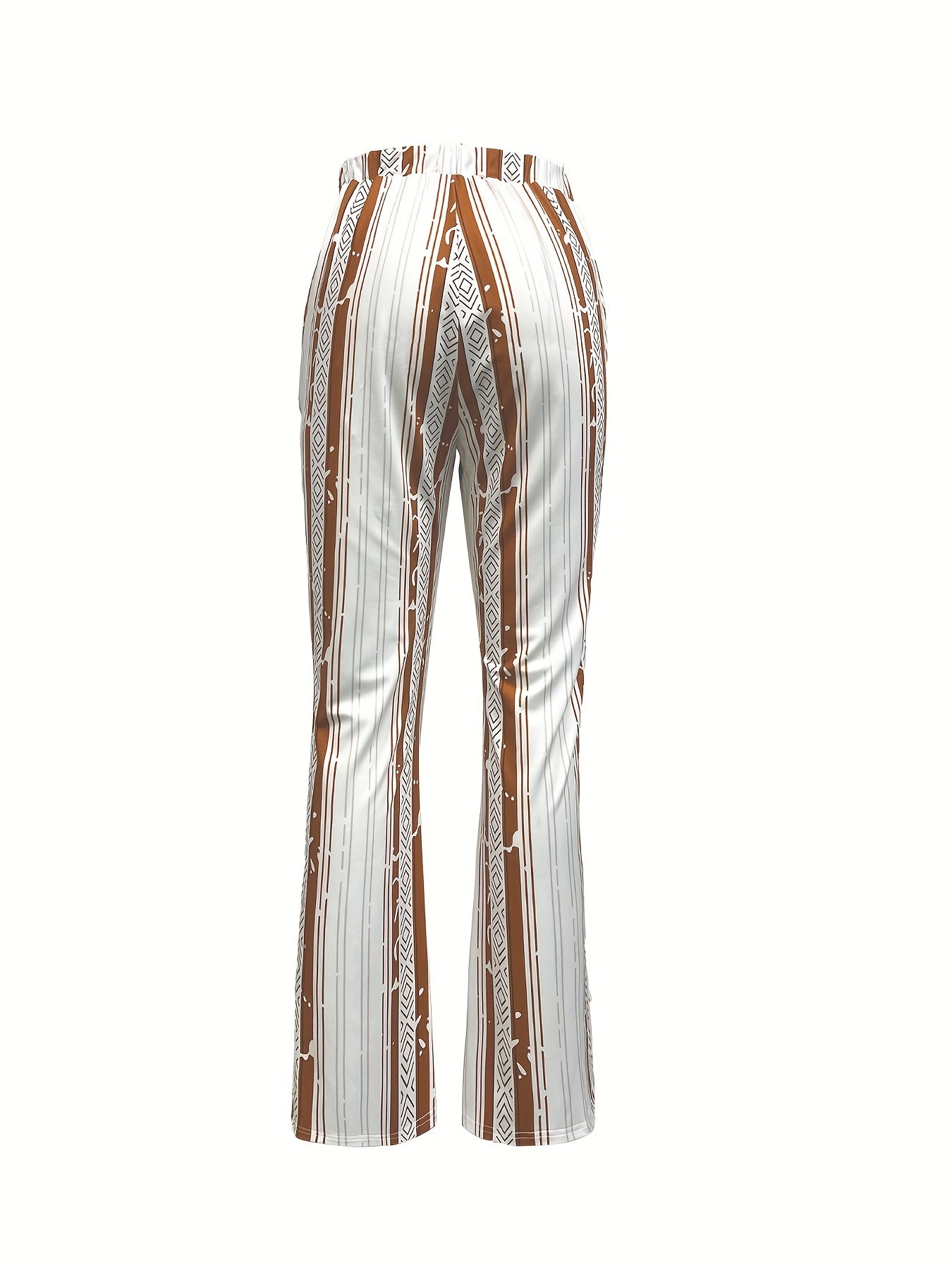 Geometric Print Flared Leg Pants
