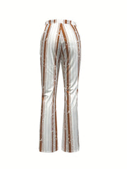  Geometric Print Flared Leg Pants