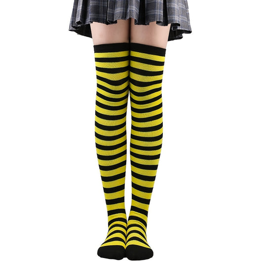 Christmas Stripes Over Knee Socks Women's Stockings