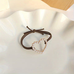 Heart Decor Hair Tie Elastic Hair Ring Ponytail Holder