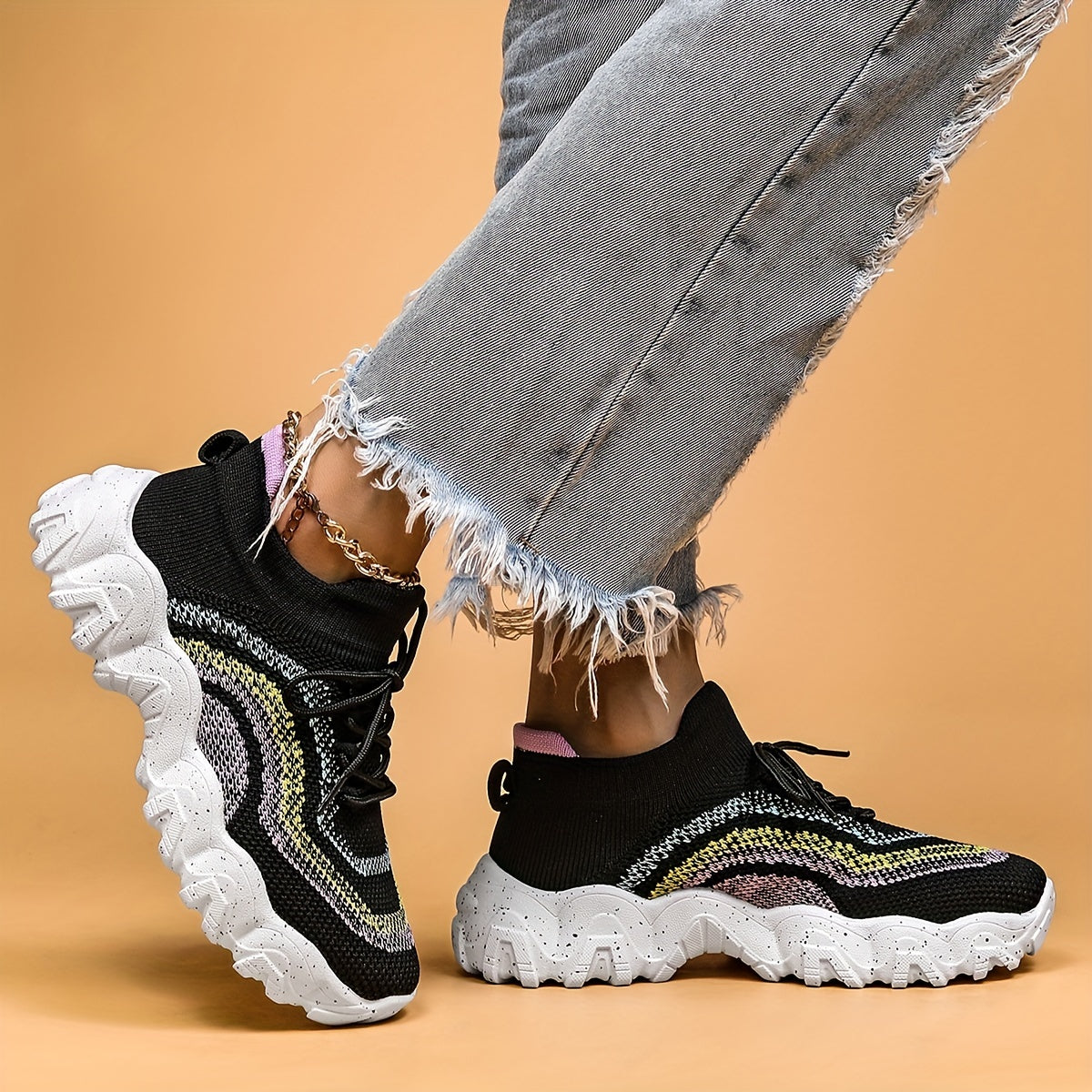 Breathable Shockproof Sports Shoes Lightweight Non-slip Travel Shoes Women's