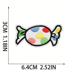 14pcs Lollipop Iron On Patches For Men Sew On Embroidered Applique Repair