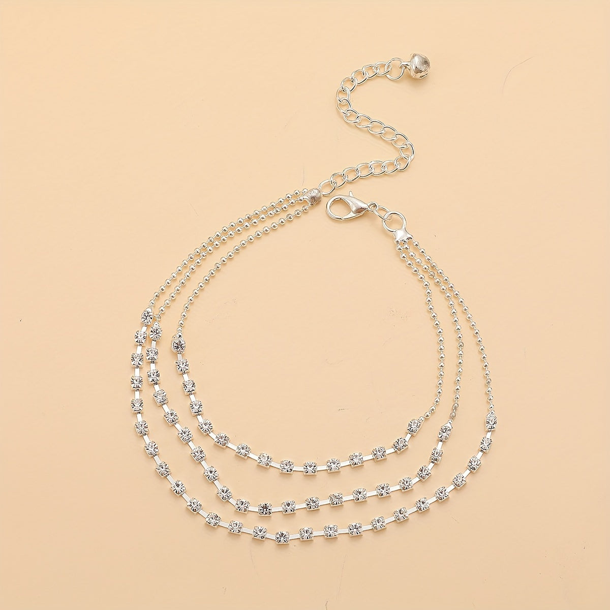Three Layer Multilayer Chain Anklet For Women Bead Chain