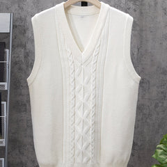 Men's V Neck Sleeveless Knitted Vest