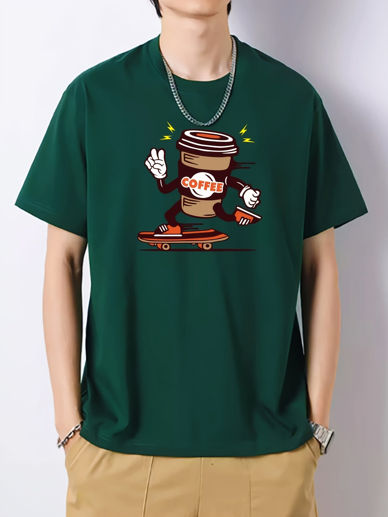 Men's Slim Fit Print T-shirt for Spring Summer