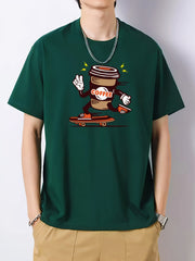 Men's Slim Fit Print T-shirt for Spring Summer