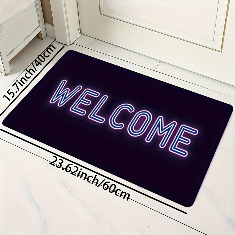 Minimalist English Letter Print Rug Luminous Welcome Front Door Mat