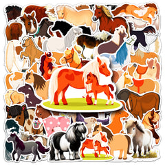 50pcs Animal Sticker Pack Reusable Vinyl Decals for Laptops Phones