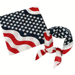 Cotton Sport Pocket Square Headscarf American Flag Print Headband Bandana