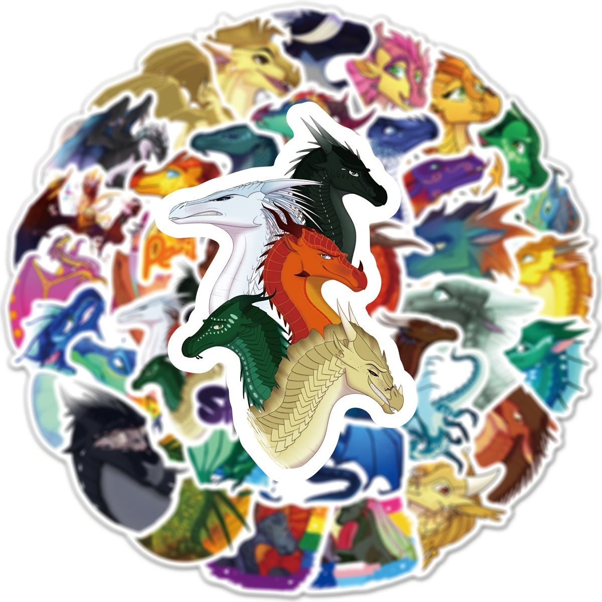 60pcs Fire Wing Flying Dragon Waterproof Stickers DIY Creative Toys
