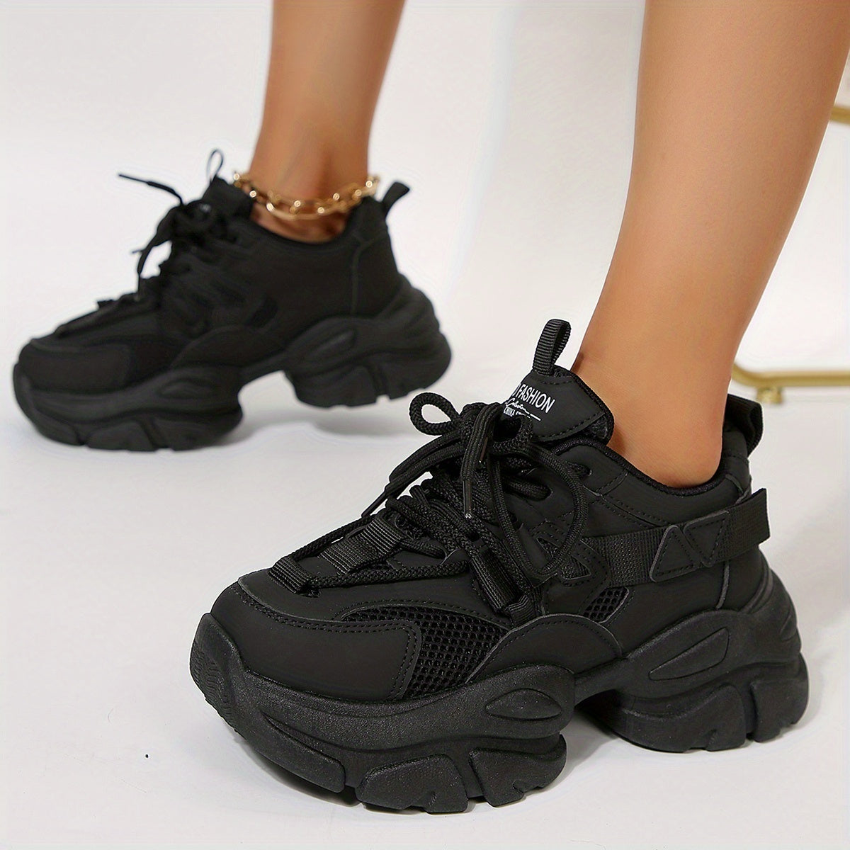 Women's Mesh Breathable Thick Bottom Running Shoes