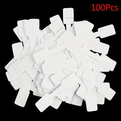 50-100pcs Blank Tag Necklace Ring Jewelry Coated Paper Sticker Tag