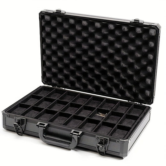 Aluminum Alloy 24-Digit Watch Case Carbon Fiber Box Display