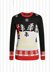 Men's Ugly Christmas Knitted Pullover Sweater Merry Christmas Embroidered