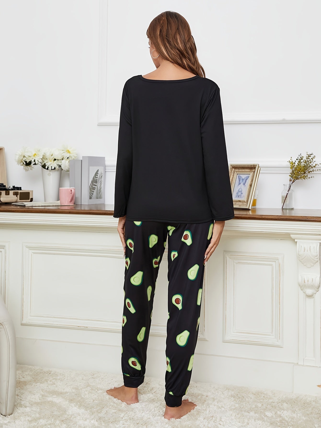Avocado Pajama Set Long Sleeve Top & Pants Women's Loungewear