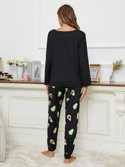 Avocado Pajama Set Long Sleeve Top & Pants Women's Loungewear