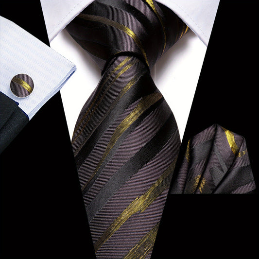 Hi Tie Men's Business Necktie Extra Long Hanky Cufflinks