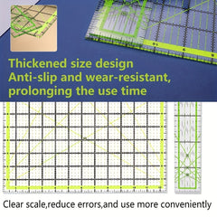 2pcs Quilting Rulers w/ Non Slip Rings Fabric Cutting Ruler for Quilting/Sewing