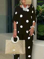  Polka Dot Tee & Pants 2pcs Set