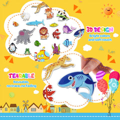 Reusable Fluffy Sticker Book Set for Ages 3-5