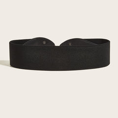 Leaf Buckle Elastic Belt Vintage Elastic Waist Belt Metal Buckle Belt