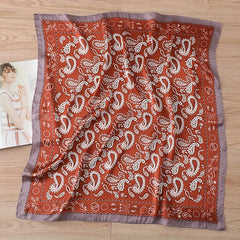 Vintage Paisley Print Silk Head Wrap Sunscreen Bandana