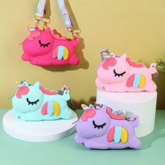 Cartoon Unicorn Silicone Coin Purse Crossbody Bag