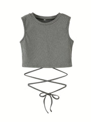 Y2K Sleeveless Crop Tank Top for Summer