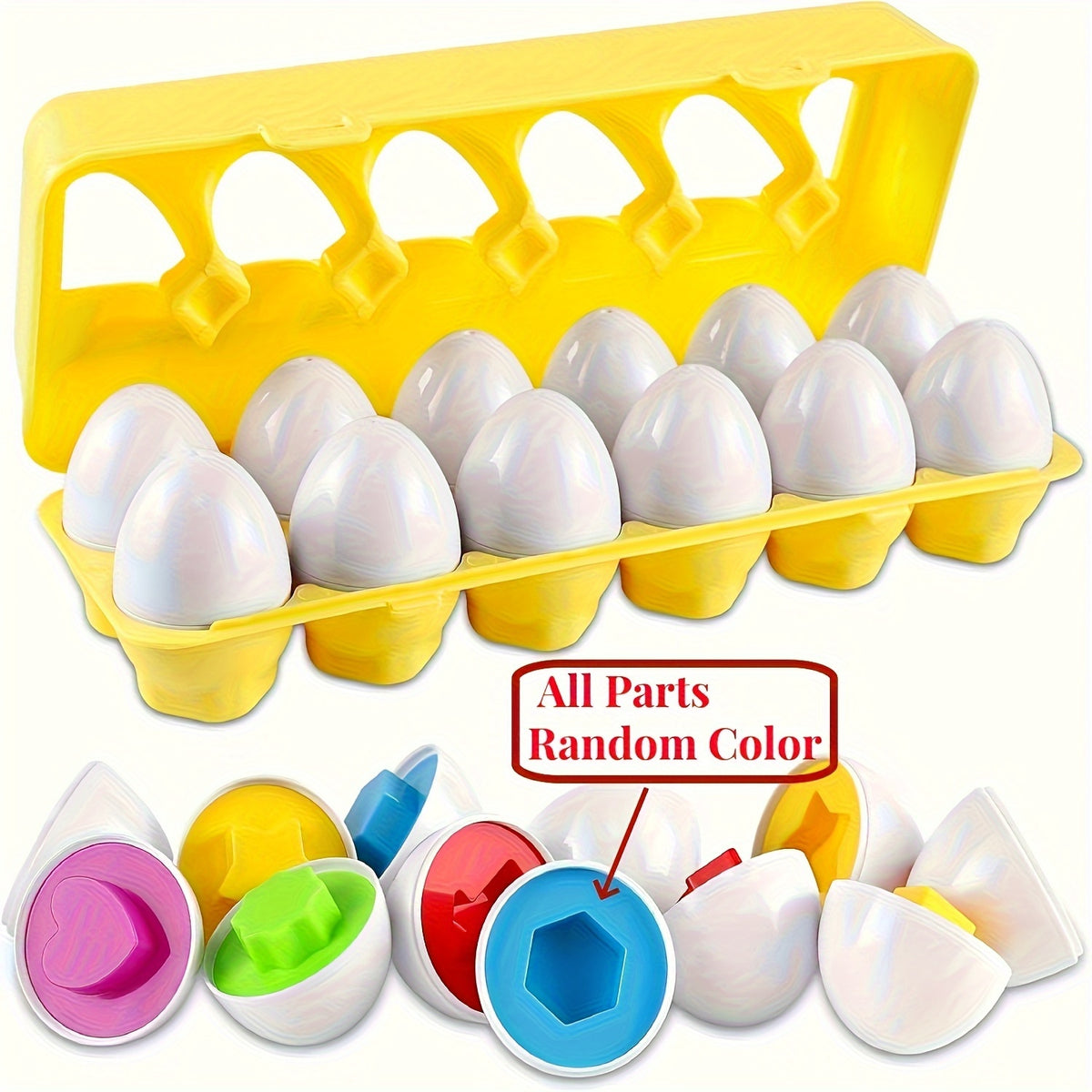 Educational Egg Matching Game and Shape Sorting Puzzle for Toddlers