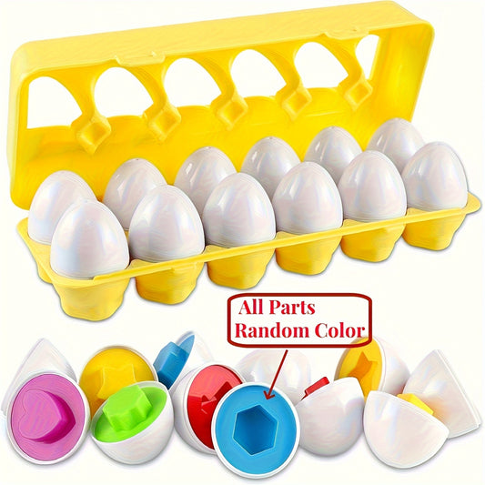 Educational Egg Matching Game and Shape Sorting Puzzle for Toddlers