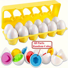 Educational Egg Matching Game and Shape Sorting Puzzle for Toddlers