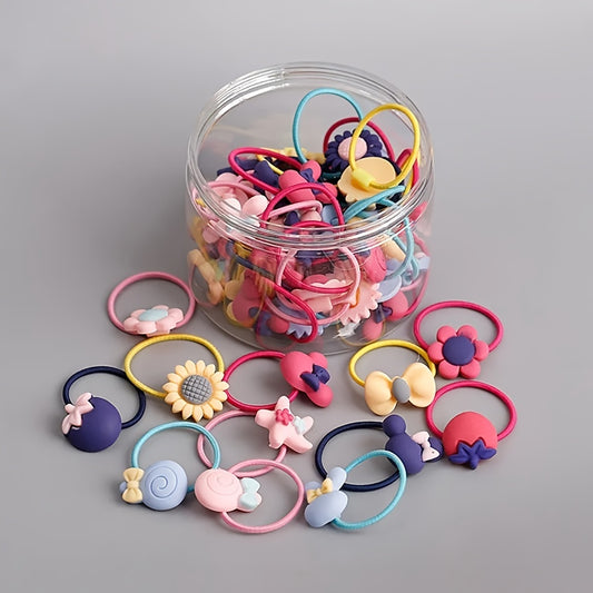 40pc Girls Elastic Hair Tie Hair Rope Hair Ring Hair Accessories