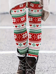 Women's Plus Christmas Print High Rise Skinny Pants