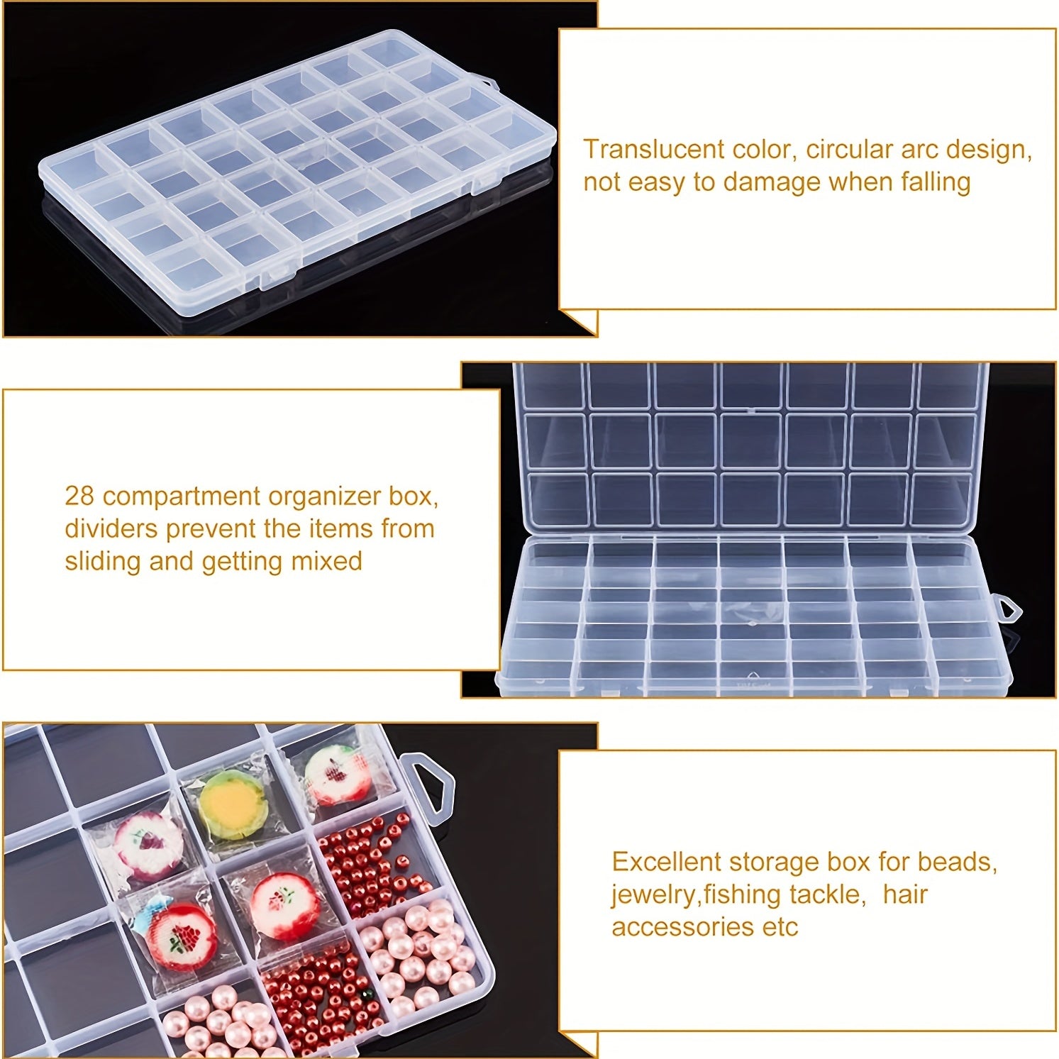 28 Grids Plastic Storage Box Jewelry Fishing Gear Organizer