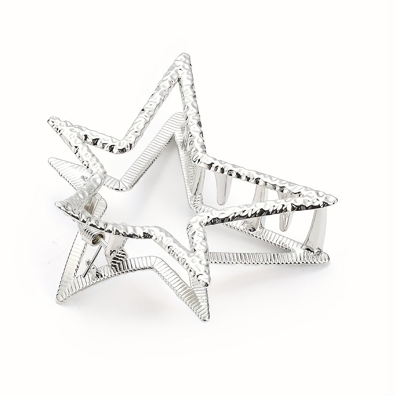 Y2K Metal Star Hair Claw Shark Claw Mini Hair Clip