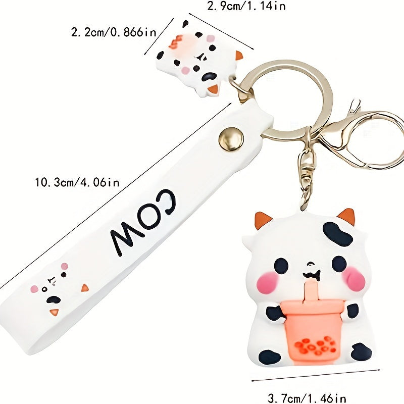 Creative Pop Cow Keychain For Men Gift For Backpack