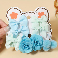 10pcs Bow Flowers Hair Tie Ponytail Holders Hair Accessories Sets for Baby Girls