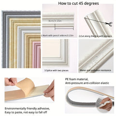 Foam Molding Trim 3D Wall Lines Wallpaper Border Home Office Hotel DIY