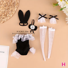 Doll Clothes Sexy Bunny Dress Headband Stockings Party Uniform
