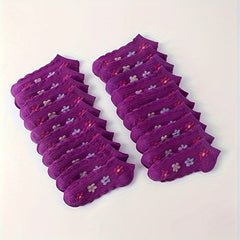 20 Pairs Floral Print Socks Women's Stockings