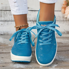 Lace Up Wedge Sneakers Thick Sole Casual Shoes Women