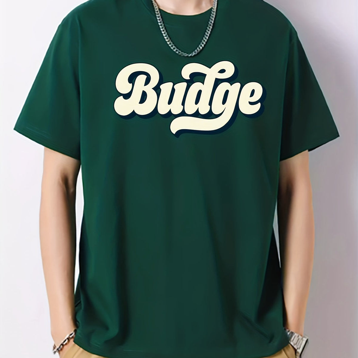 Men's Letter Print Graphic Crew Neck Active T-shirt