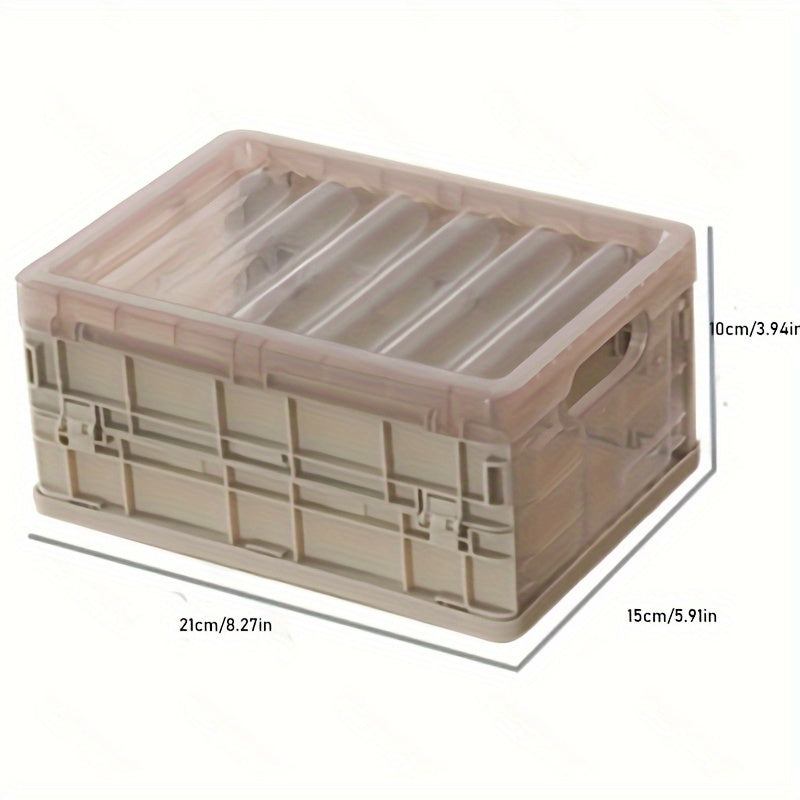 1pc Folding Storage Box Plastic Transparent Storage Cosmetics Clothes Organizing