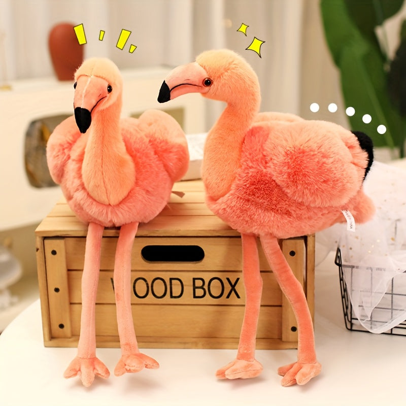 45cm Bright Pink Flamingo Plush Toy with Yellow Beak, Kids Room Decor Gift
